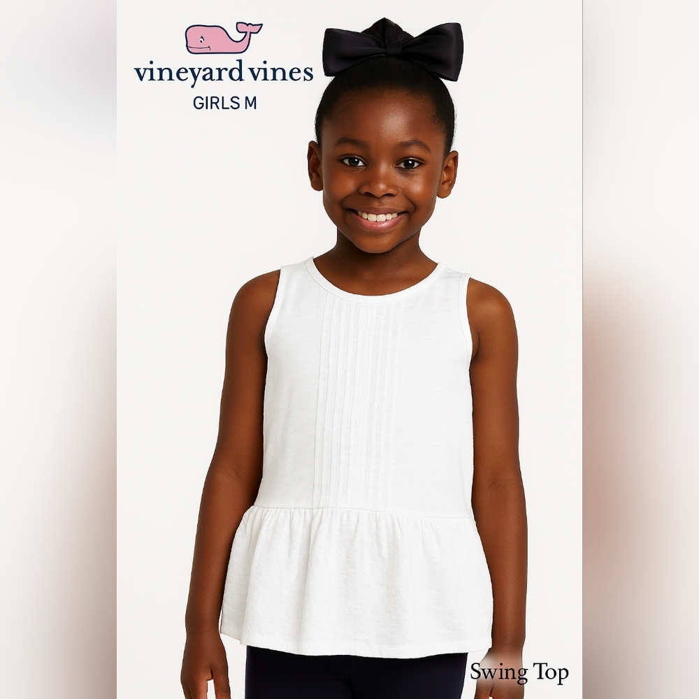 Vineyard Vines Girls White Swing Top Cotton Size M